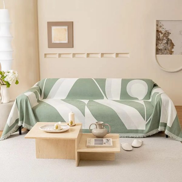 modern art chenille all season universal fit multifunctional couch cover 22