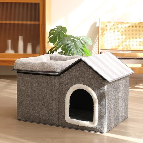 multifunctional foldable cat house with cushion 15