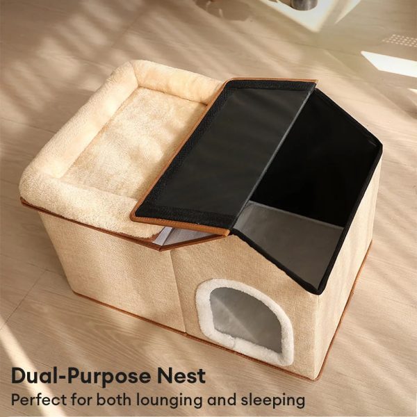 multifunctional foldable cat house with cushion 16