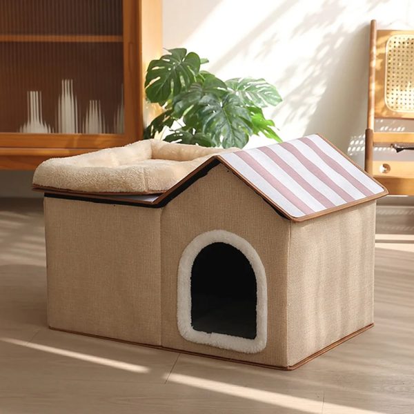 multifunctional foldable cat house with cushion 20