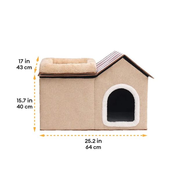 multifunctional foldable cat house with cushion 25
