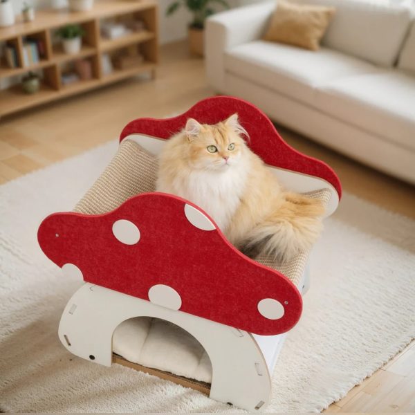 mushroom loft – cat bed & scratcher combo 12