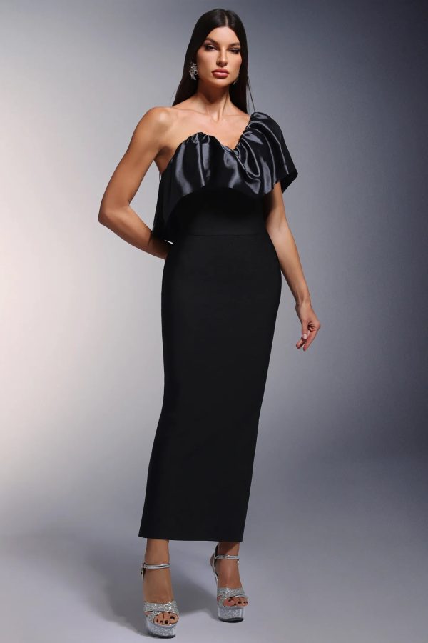 namia one shoulder ruffles bandage maxi dress 12