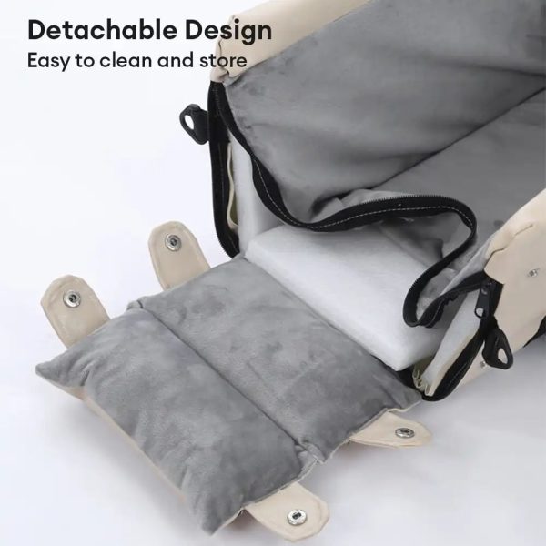 portable travel faux leather waterproof center console pet car seat 19