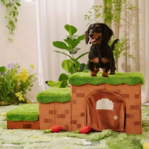 retro pixel handcrafted foldable pet stairs with storage 11