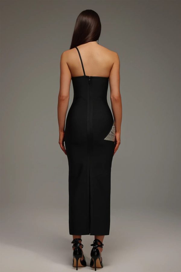 roanna one shoulder sleeveless tassels bandage maxi dress 16