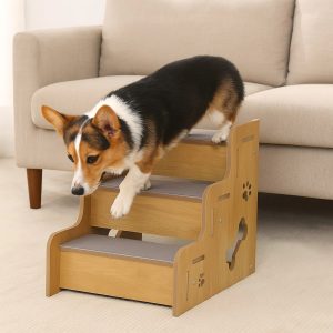 safe sturdy wood non slip dog ramp stairs 11