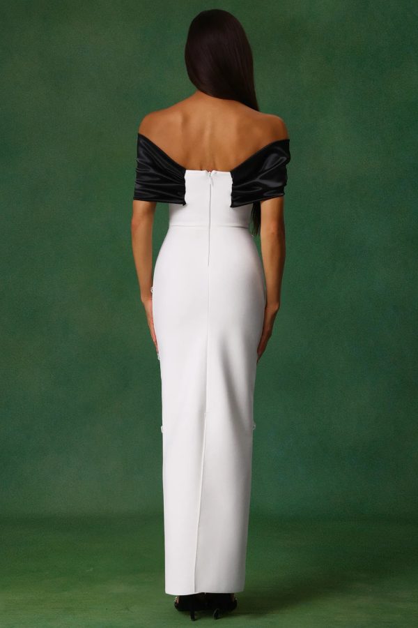 sharla off the shoulder diamond bow maxi dress 17