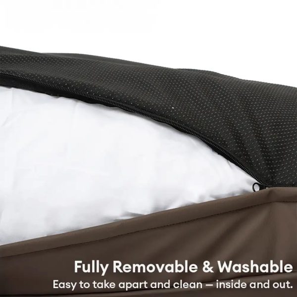 technology fabric square calming support waterproof scratch resistant dog bed 17