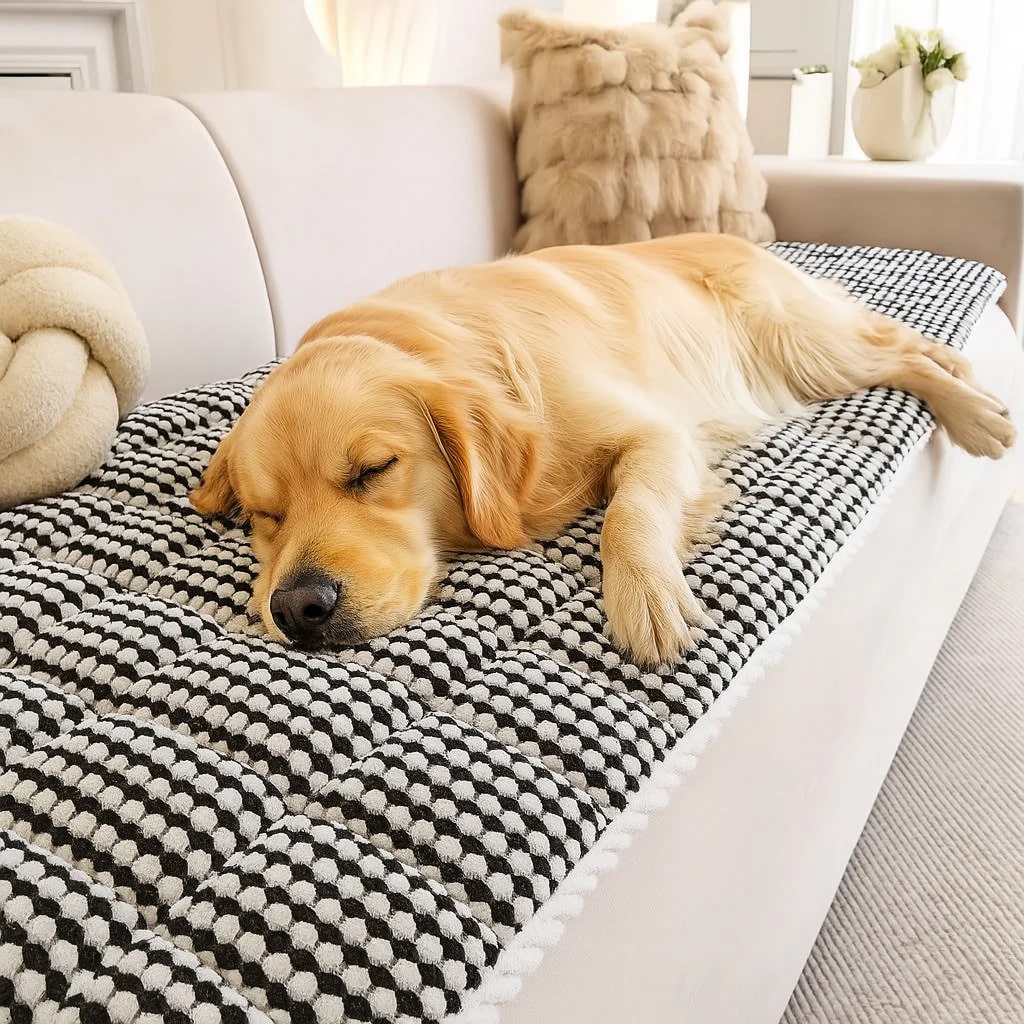 thick quilted anti slip plush dot pet friendly pad couch cover 11