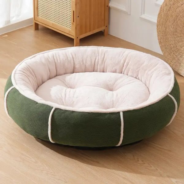 ultra plush corduroy anti anxiety donut dog bed 15