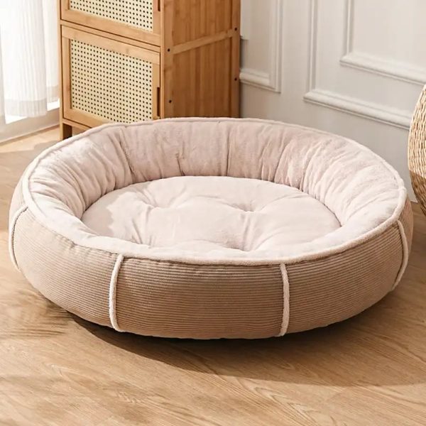 ultra plush corduroy anti anxiety donut dog bed 16