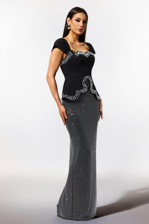 vercia off the shoulder diamond bandage maxi dress 14