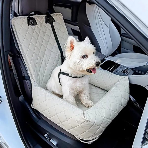 water repellent pu leather scratch resistant car travel dog car seat bed 12