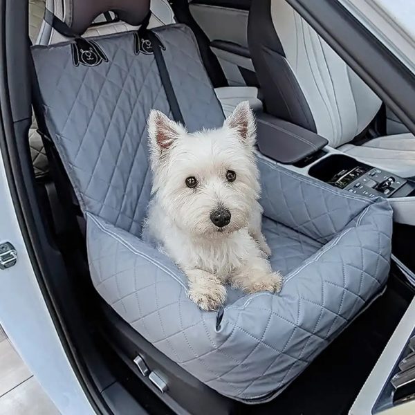 water repellent pu leather scratch resistant car travel dog car seat bed 13