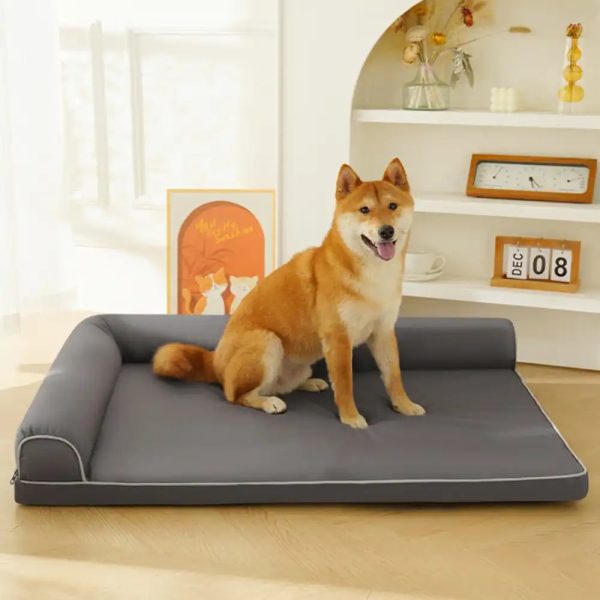 waterproof orthopedic dog bed with l shaped bolster 12