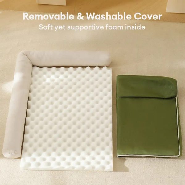 waterproof orthopedic dog bed with l shaped bolster 16