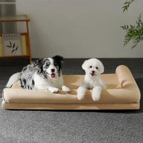 waterproof orthopedic dog bed with l shaped bolster 19