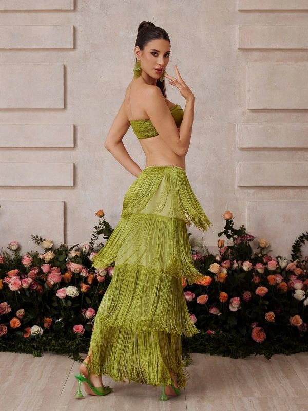 xyrxan strapless fringe skirt set 16