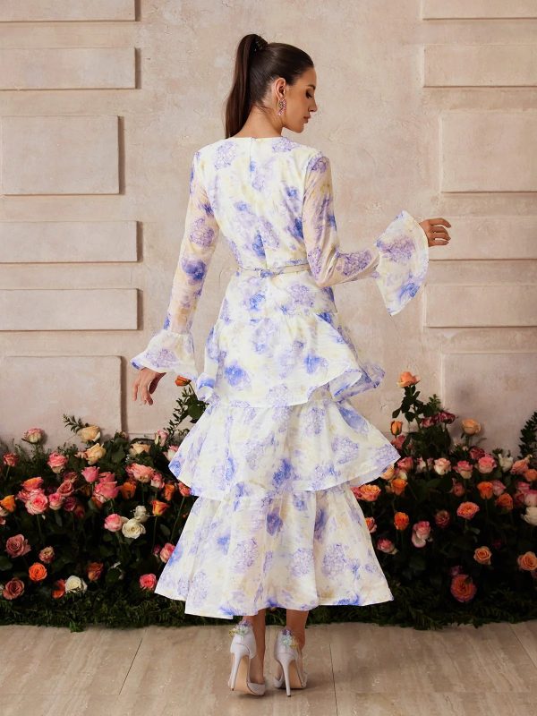 yaeltric plunge neck floral tiered maxi dress 16
