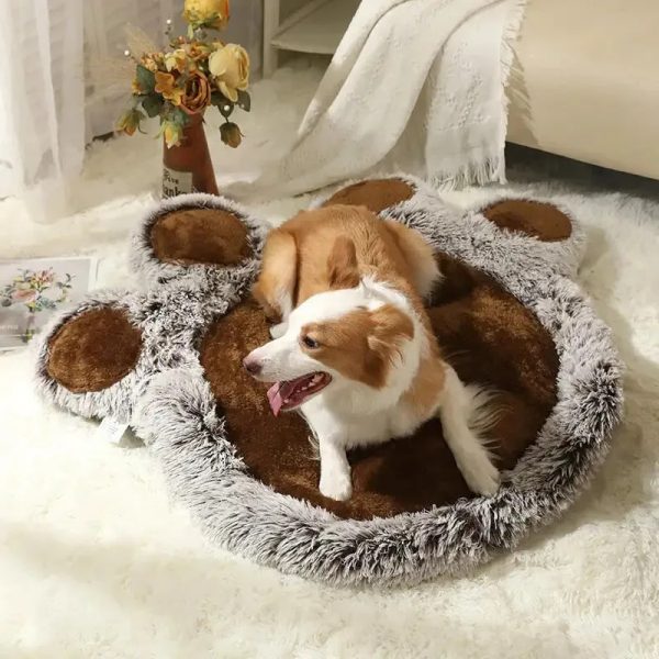 bear paw plush fluffy comfortable large space pet mat 12