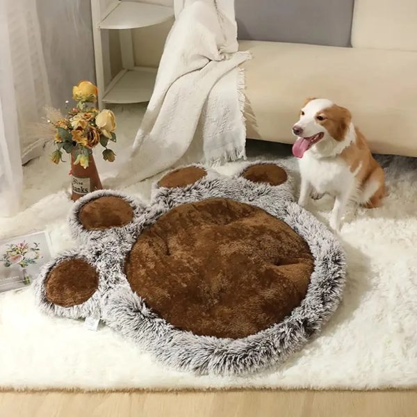 bear paw plush fluffy comfortable large space pet mat 14
