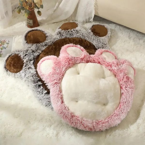 bear paw plush fluffy comfortable large space pet mat 18