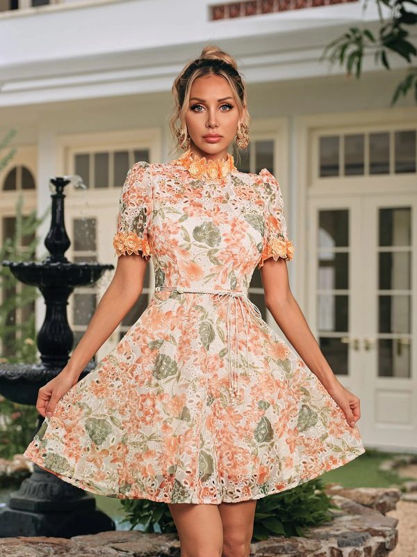 dorvak short sleeve flower mini dress 12
