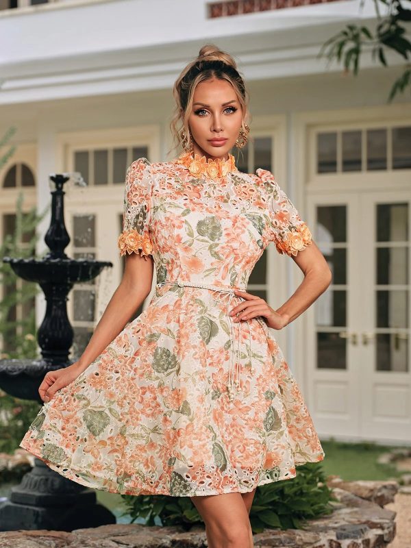 dorvak short sleeve flower mini dress 13