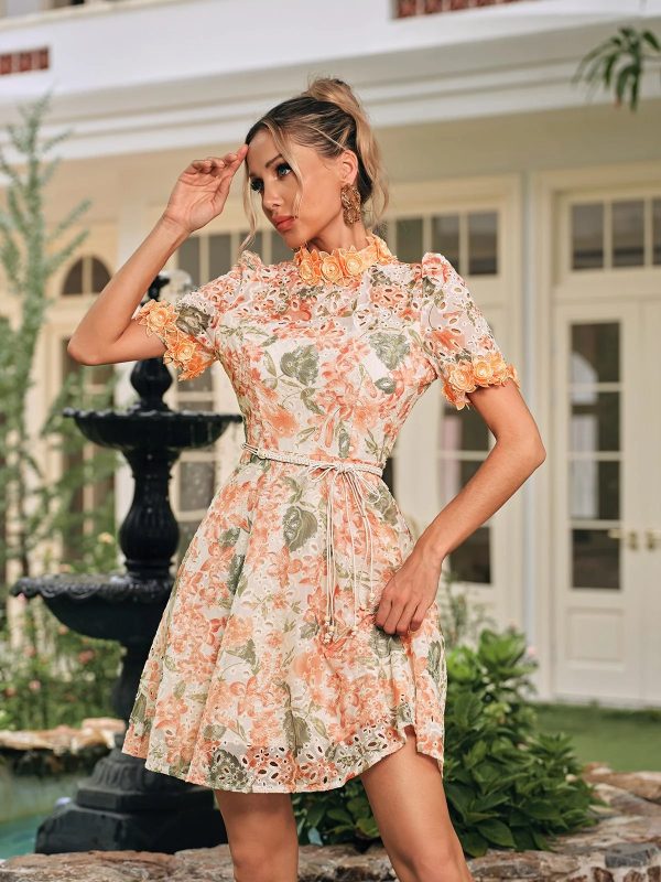 dorvak short sleeve flower mini dress 15