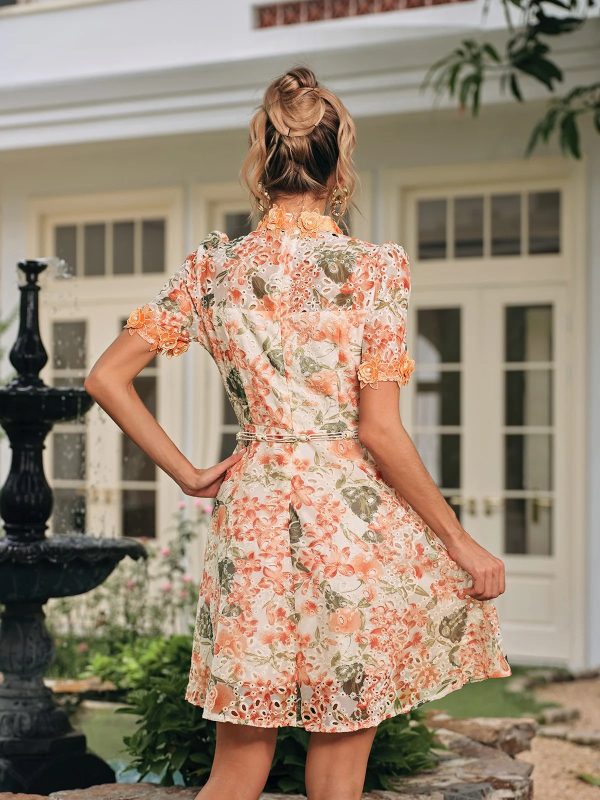 dorvak short sleeve flower mini dress 16