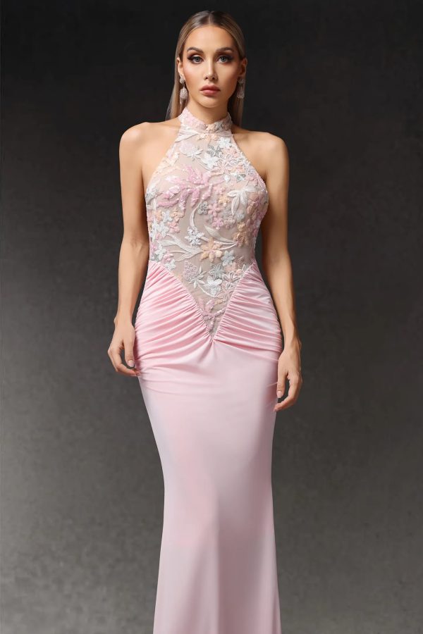 eigra halter sleeveless fold maxi dress 12