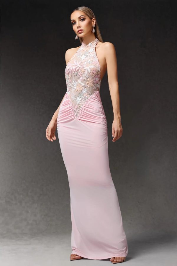 eigra halter sleeveless fold maxi dress 14