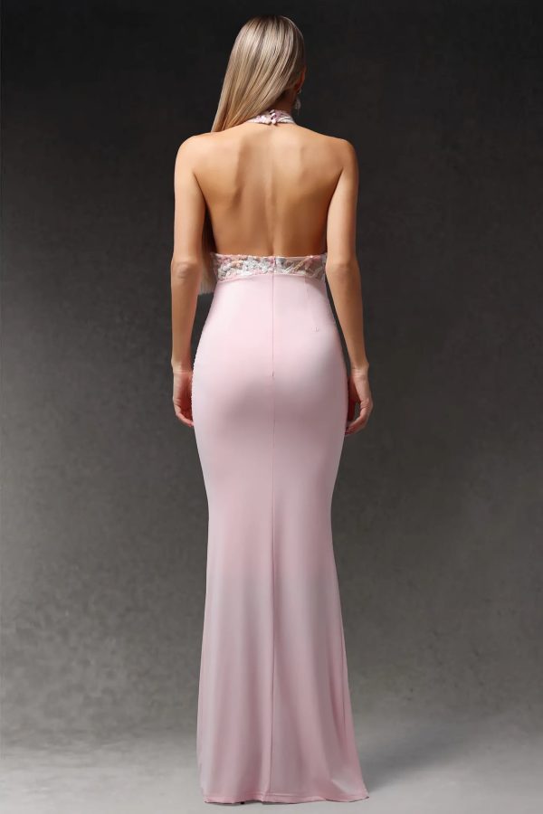 eigra halter sleeveless fold maxi dress 16