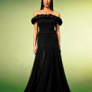 elyxra off shoulder rhinestone skirt set 11