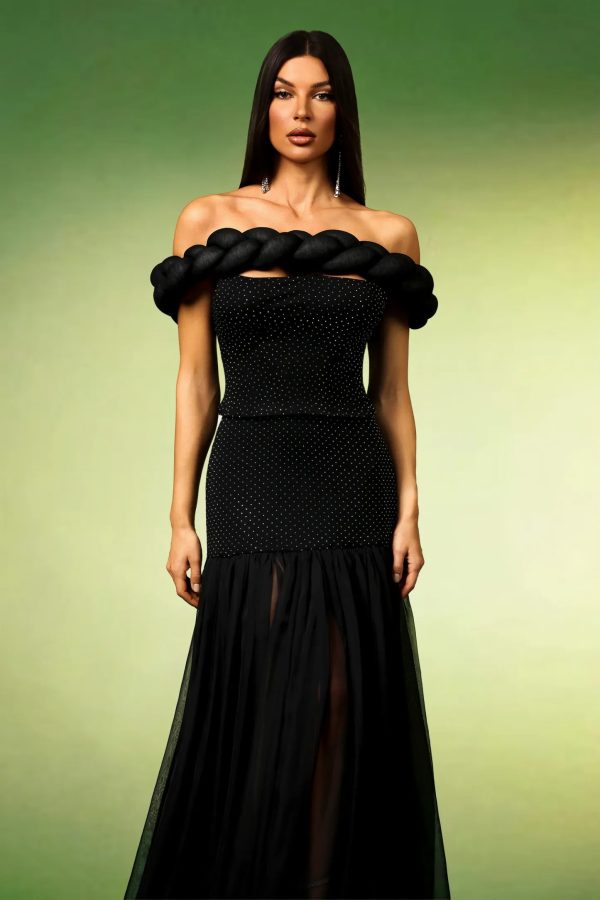elyxra off shoulder rhinestone skirt set 12