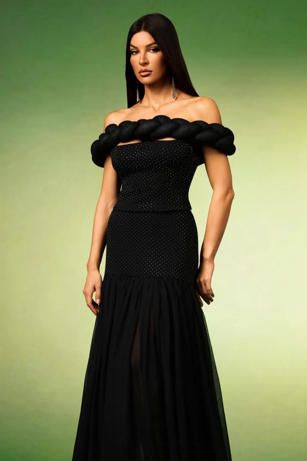 elyxra off shoulder rhinestone skirt set 13