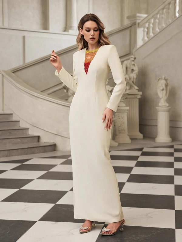 faeldriel chain rhinestone maxi dress 14