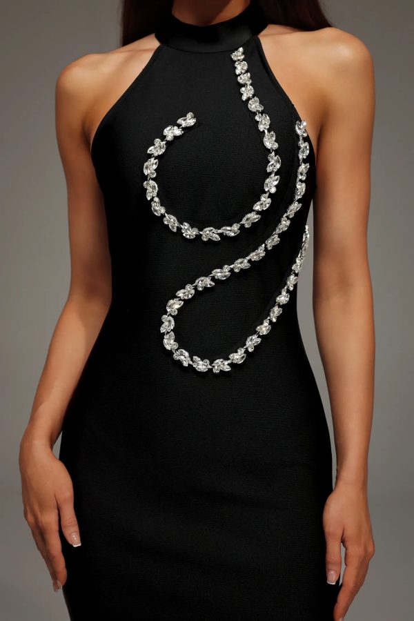 georgiana halter sleeveless diamond bandage mini dress 14