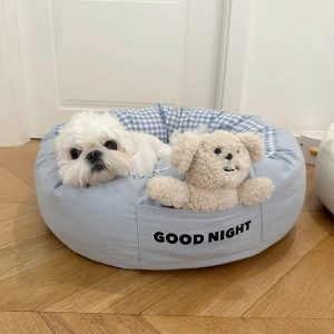 goodnight deep sleep all around calming dog bed with bear toy 11
