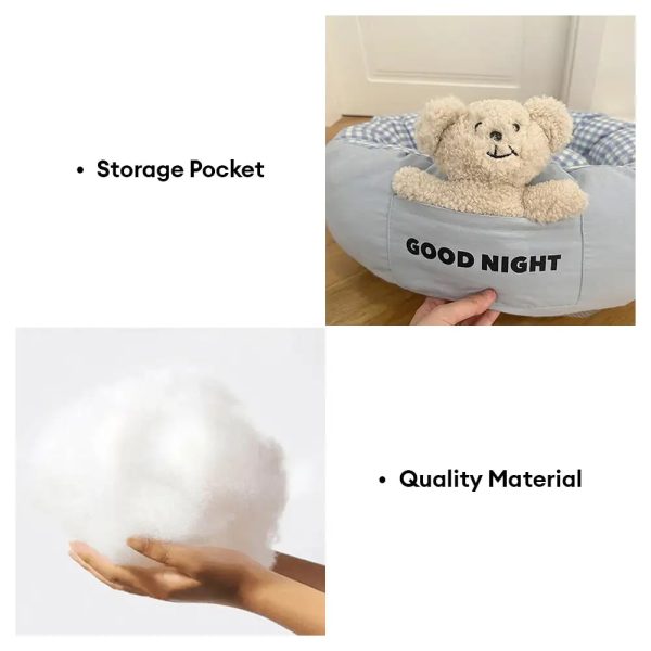 goodnight deep sleep all around calming dog bed with bear toy 16