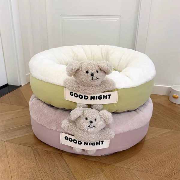 goodnight deep sleep all around calming dog bed with bear toy 23