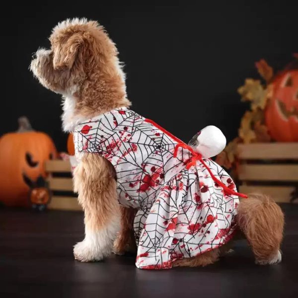 halloween bloody spider dog costume 14