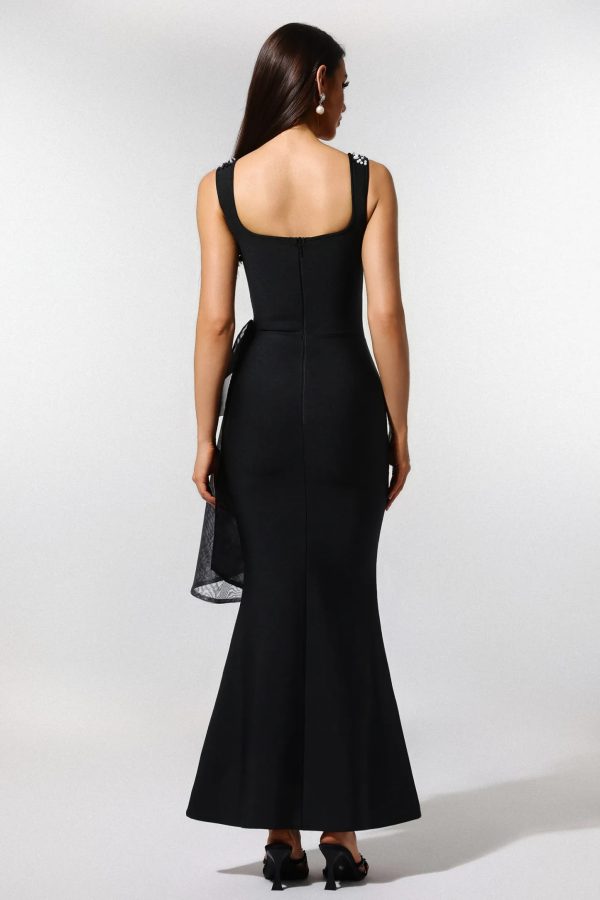 havera sleeveless pearl mesh bandage maxi dress 16