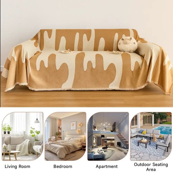 ice cream wave chenille couch cover 19