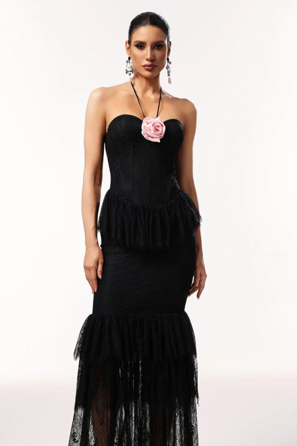 kasuni halter sleeveless lace maxi dress 12