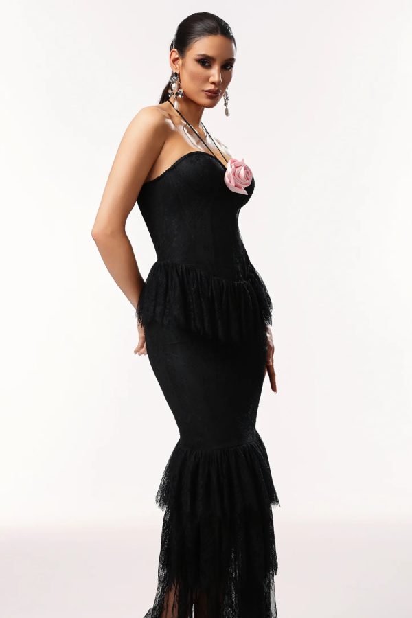 kasuni halter sleeveless lace maxi dress 14