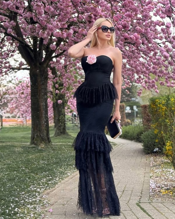 kasuni halter sleeveless lace maxi dress 18