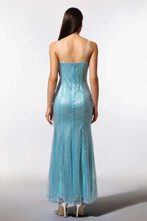 kiwis sleeveless sequins maxi dress 16