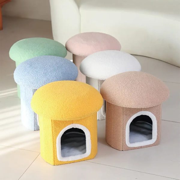 portable home ottoman pet house foldable condo cat cave 22